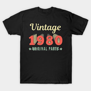 Vintage Retro 1980 40 Years Old 40th Birthday Gift T-Shirt